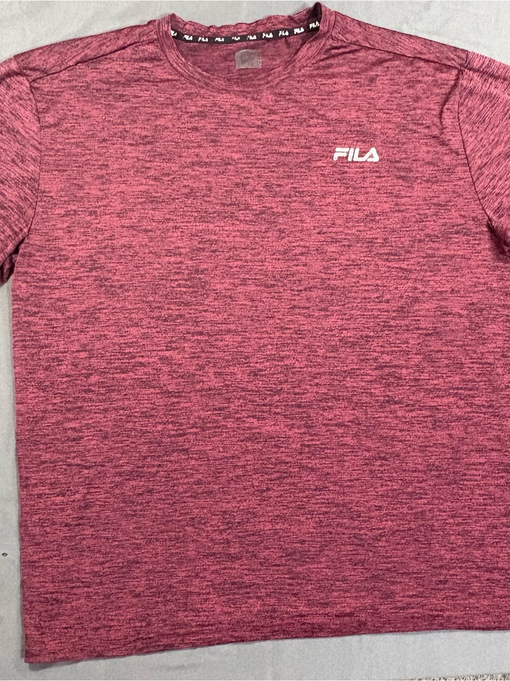 FILA Marled Burgundy Athletic Tee with White Logo